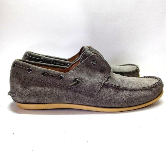 JOHN VARVATOS STAR USA GREY SUEDE BOAT SHOES SIZE 9M main image 6